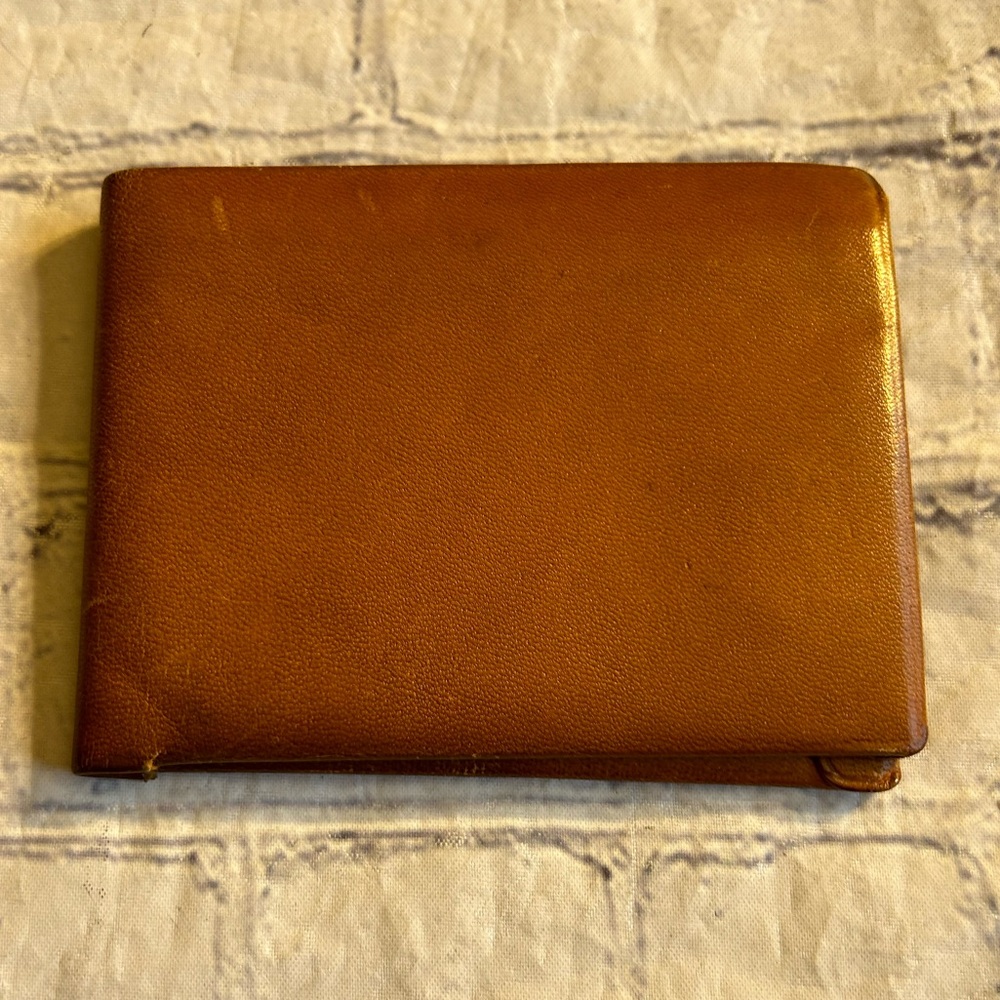 VINTAGE PRINCE GARDNER CARMEL LEATHER MENS WALLET/BILLFOLD